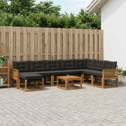 Set di divani da esterno 9 pz Naturale e Nero 3382164