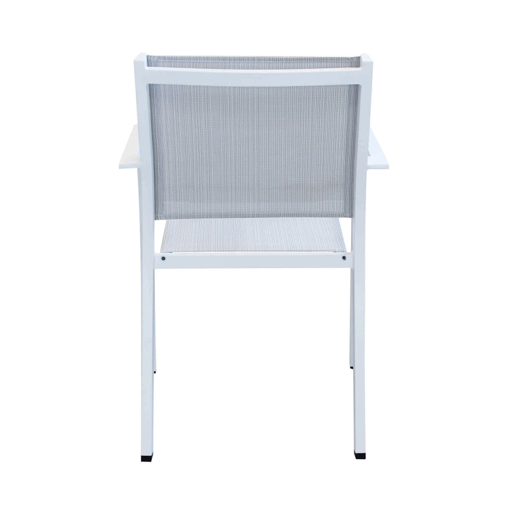 Poltrona da Giardino Impilabile in Alluminio Textilene cm 56x61x84 - WARD
