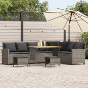 Set Divani da Giardino 4 pz con Cuscini a Forma di L Polyrattan 3365326