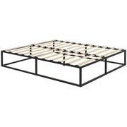 Struttura Letto con Doghe in Compensato e Contenitore inferiore, 190x160x35cm, Nero e color legno