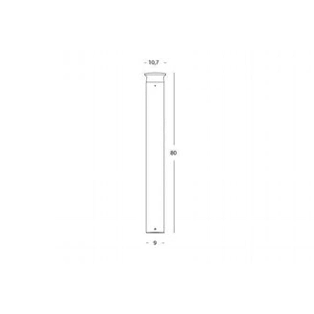 Palo Da Esterno Moderno H80Cm Kep Alluminio E Termoplastica Caffè Led 9W 4000K