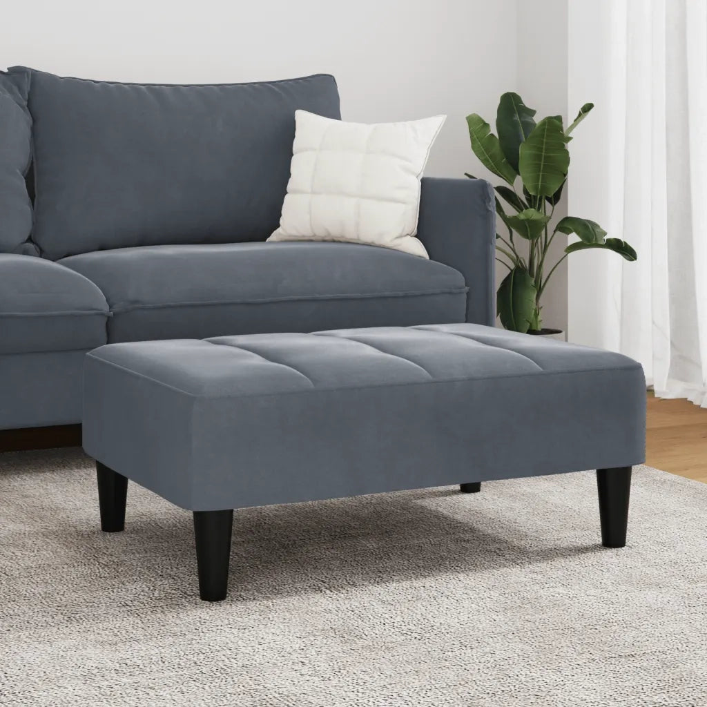 Poggiapiedi Grigio Scuro 77x55x31 cm in Velluto 4007367