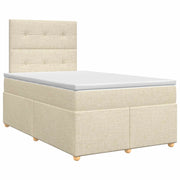 Letto box spring con materasso Crema 120 x 190 cm Tessuto 3453842