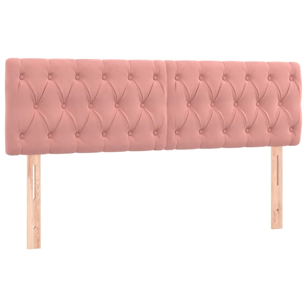 Giroletto a Molle con Materasso Rosa 140x190 cm in Velluto 3131140