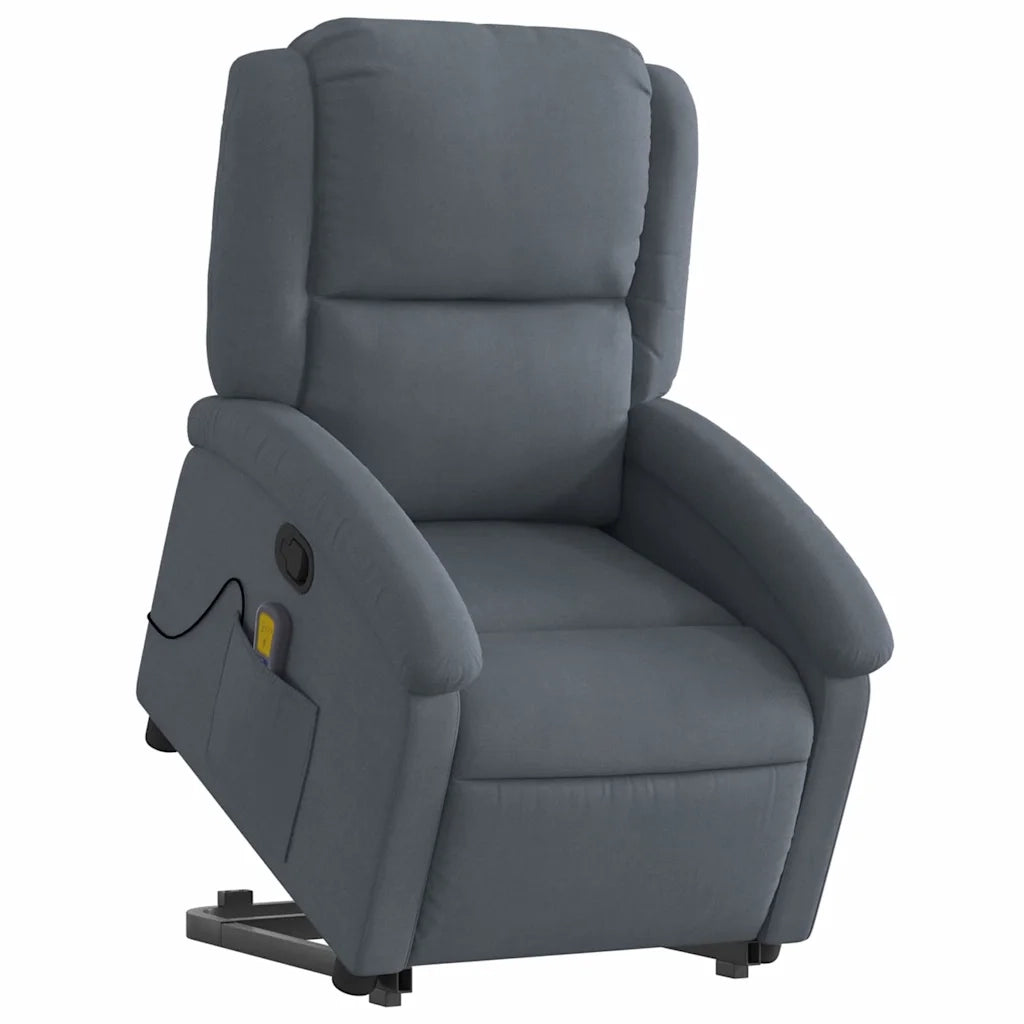 Poltrona | Sedia Relax Alzapersona Reclinabile Grigio Scuro in Velluto
