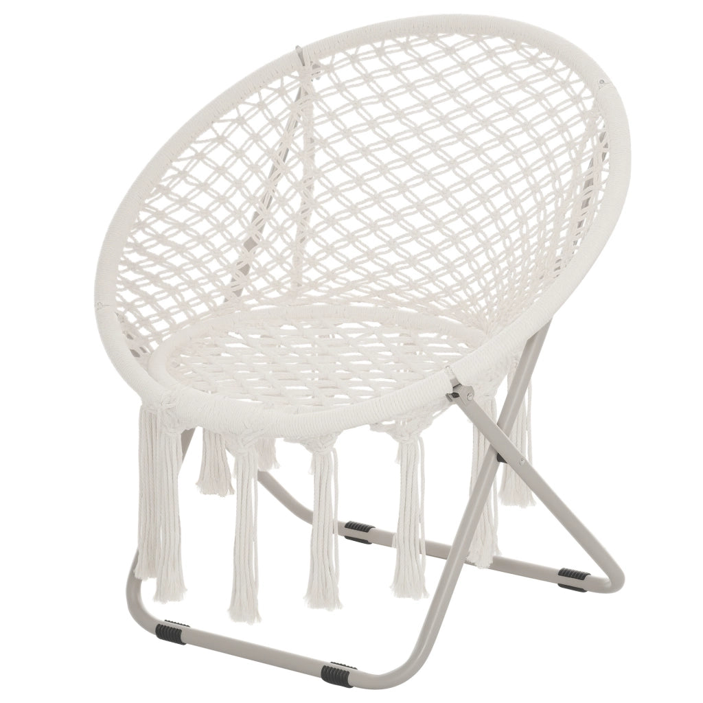 Poltrona da giardino rotonda pieghevole ¨C zephmum ¨C beige in cotone e poliestere