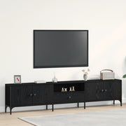Mobile TV  con cassetto Nero Rovere 200x25x44 cm Legno ingegnerizzato