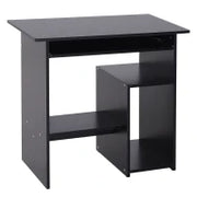 Scrivania PC Moderna in Legno con Ripiano per CPU e Spazio per Tastiera Estraibile, 80x45x75 cm, Nero