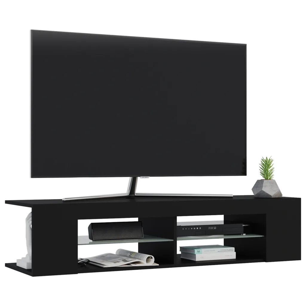 Mobile Porta TV con Luci LED-Mobile per TV-Credenza TV Nero 135x39x30 cm
