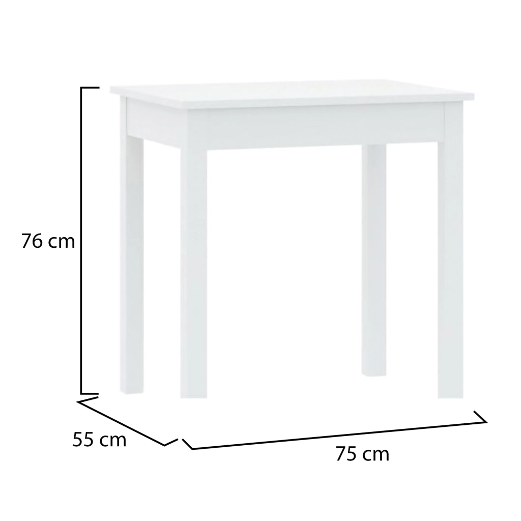 Loda, Tavolo Fisso 4 Posti, 75x55x76h cm Bianco