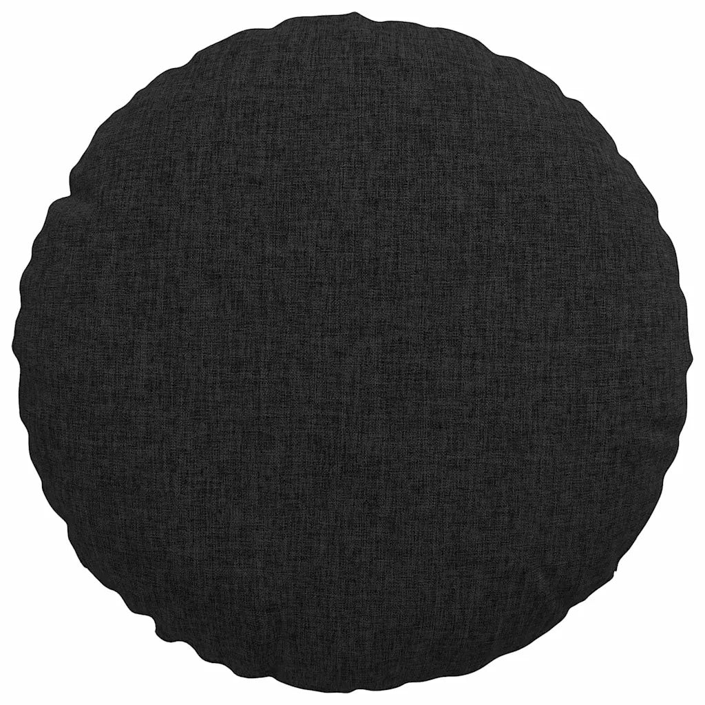 Cuscini per Seduta 2 pcs Nero Ø30 x 13 cm Tessuto