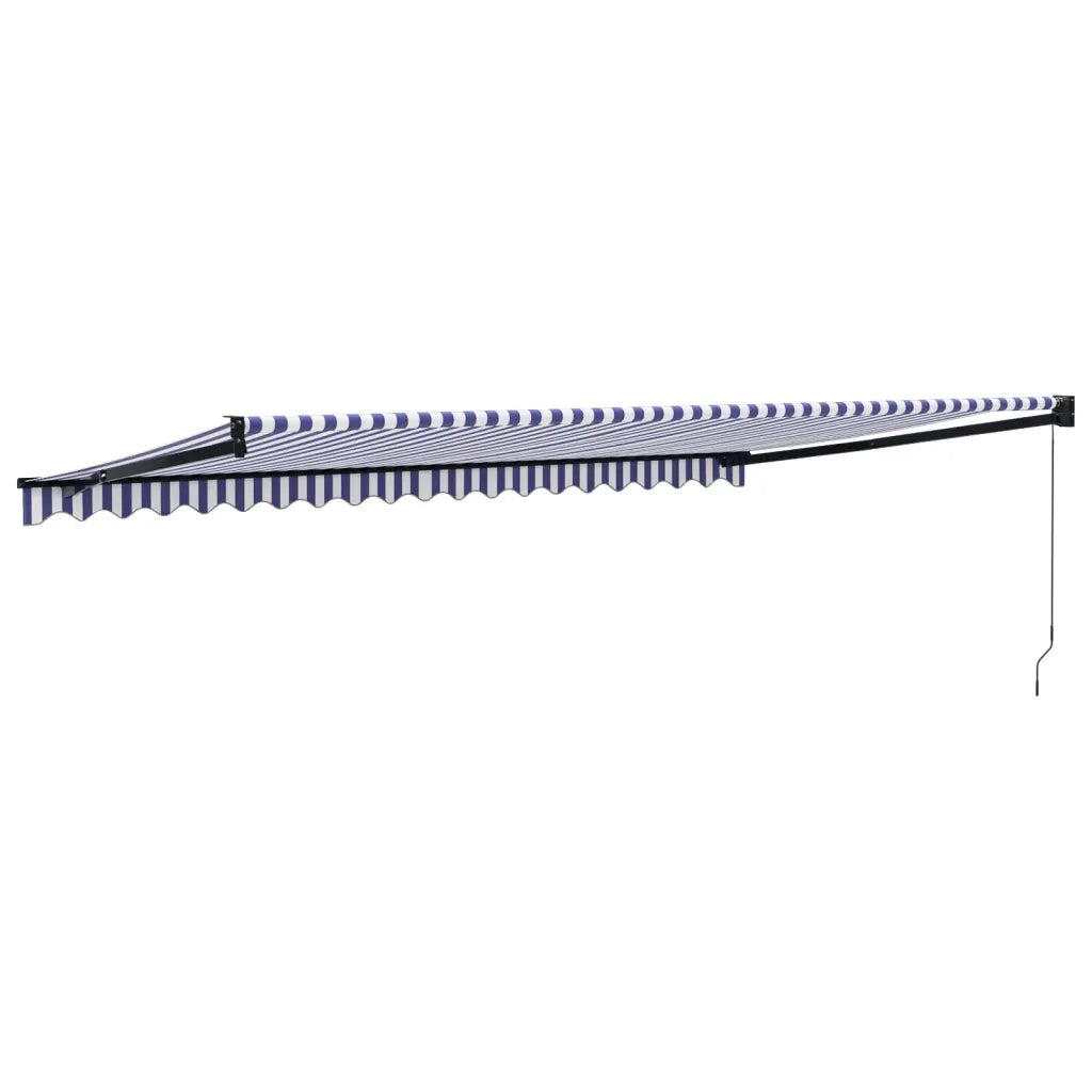 Tenda da Sole Retrattile Blu e Bianca 5x3 m Tessuto e Alluminio 3154450