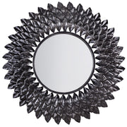 Specchio da parete argento 70 cm rotondo a forma di sole