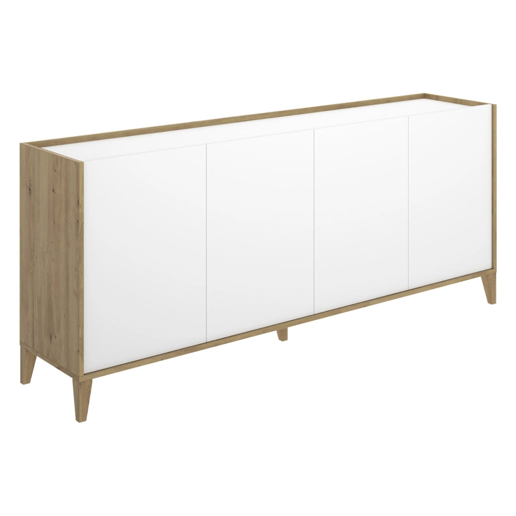 Madia Chanute, Credenza 2 Ripiani, 40x184x78h cm Bianco