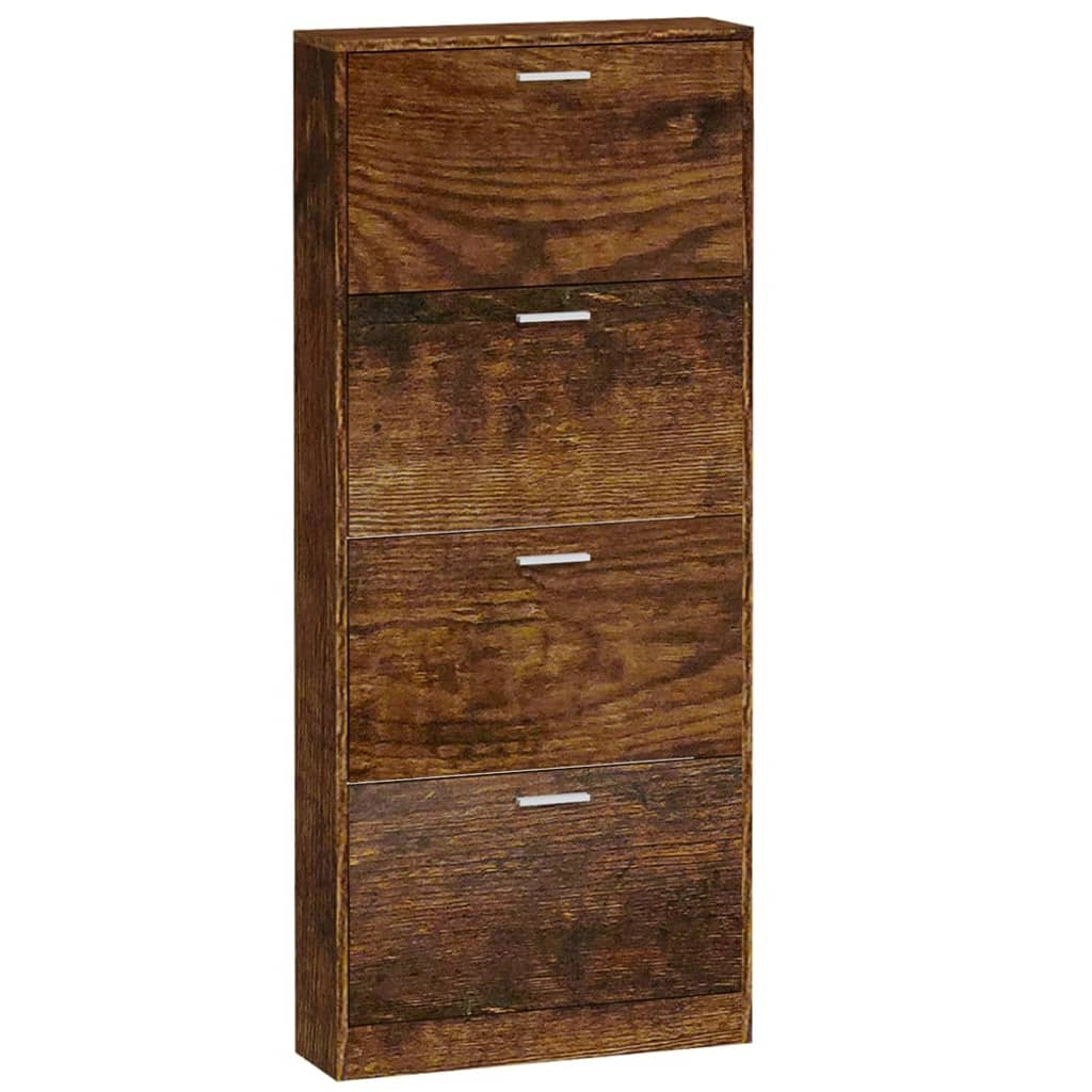 Scarpiera mobile contenitore per scarpe mobile per ingresso/corridoio/soggiorno 59 x 17 x 150 cm legno ingegnerizzato marrone 02_0021564