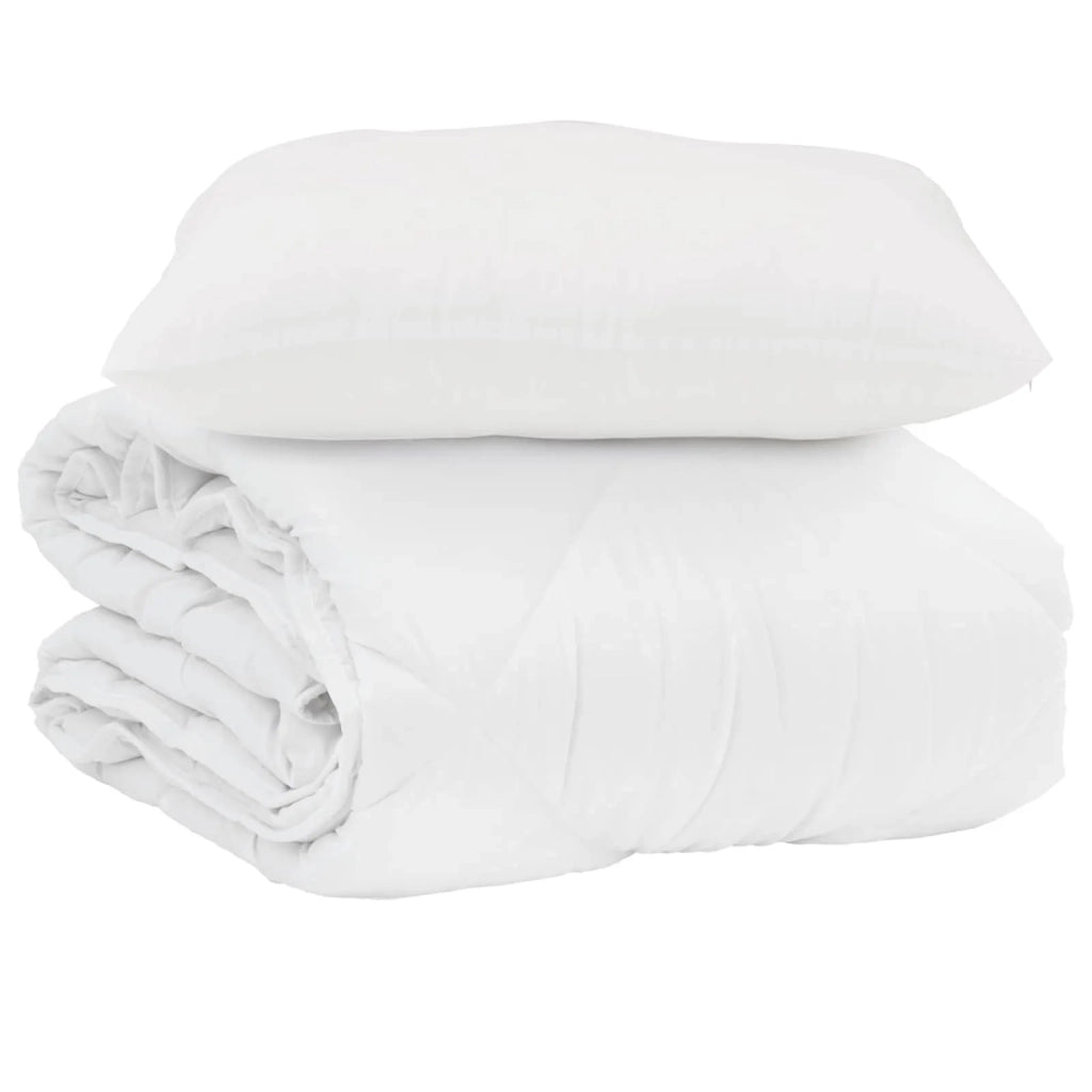 Duvet Estivo con cuscino 2 pcs Bianco Microfibra 3376490
