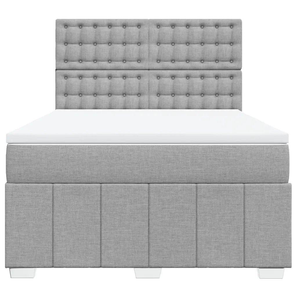 Giroletto a Molle con Materasso Grigio Chiaro 160x200cm Tessuto