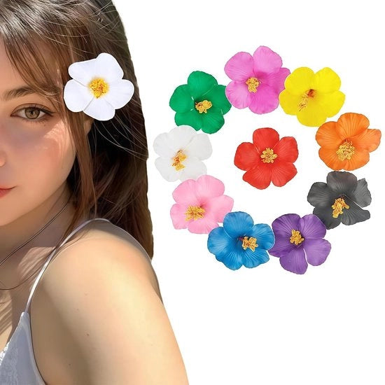 Accessori per capelli a fiori - 10 pezzi - Spille antiscivolo per capelli - Stagione estiva - Materiale duraturo - 8,89 cm - Spilla per capelli