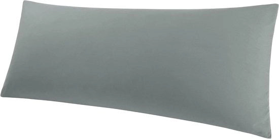Overtrek per zijslaapkussen in microvezel 100% con chiusura a zip in grigio scuro, adatto per cuscini per gravidanza e allattamento - 50 x 160 cm