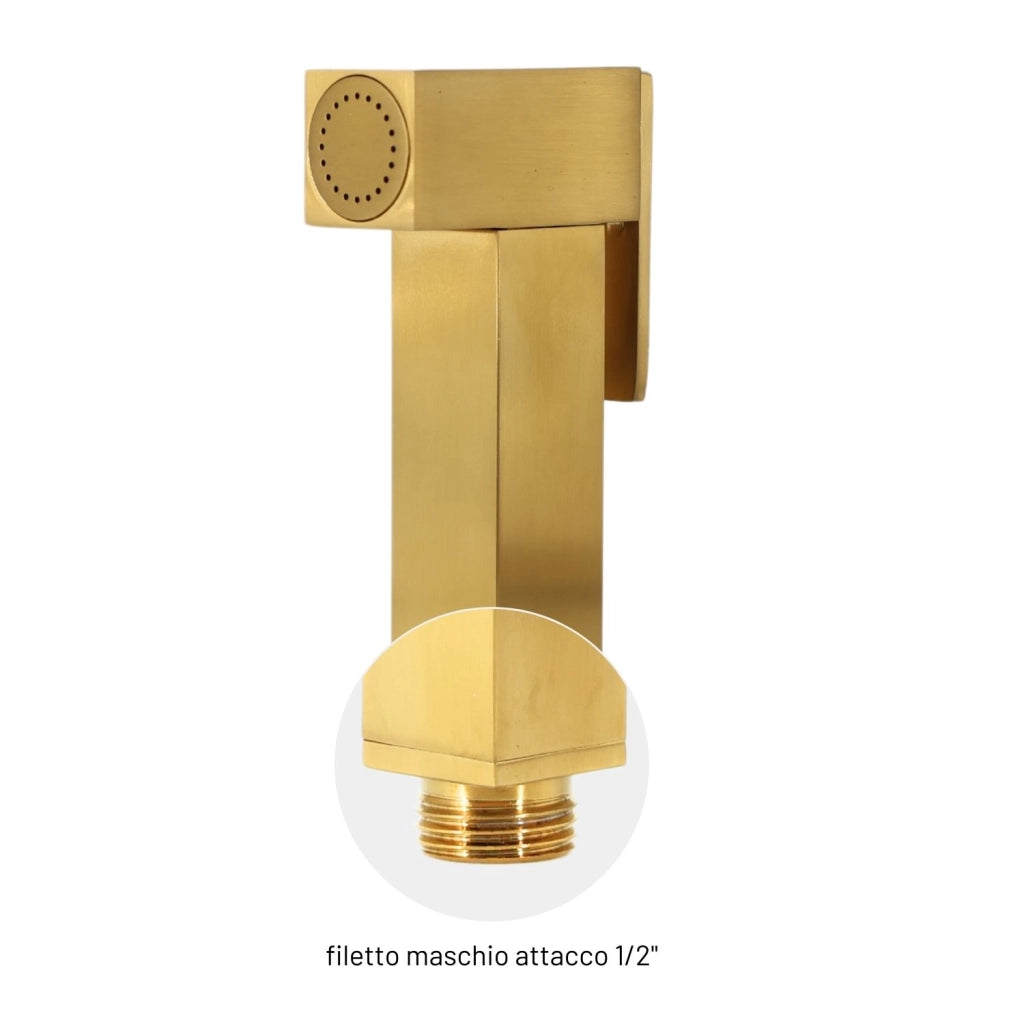 Idroscopino wc doccetta ottone portatile shutoff monogetto con leva ogomondo kit *** finitura- oro bronzato spazzolat...