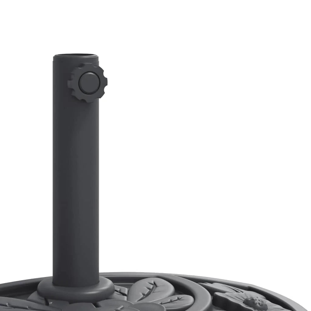 Base per ombrellone semicircolare 49 x 31 x 31 cm soluzione stabile per terrazza motivo floreale nero PE 02_0056641
