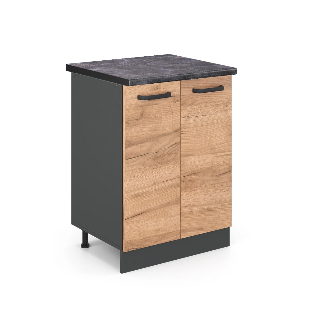Vicco Mobiletto base cucina Quercia dorata 60 cm , PL Antracite