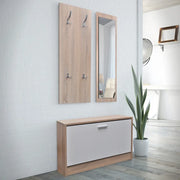 Scarpiera in Legno Set 3 in 1 Rovere e Bianco 241246