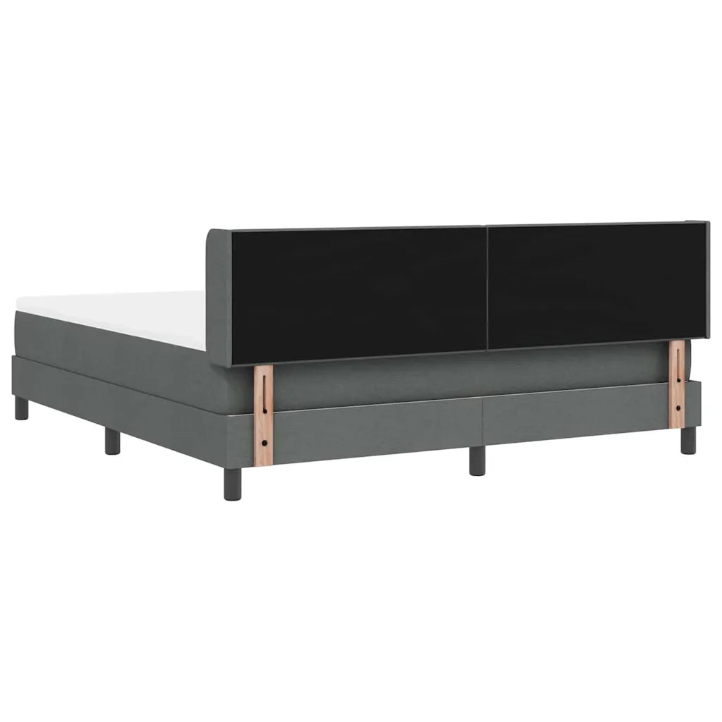 Letto a molle con testiera Grigio scuro 200 x 180 cm Tessuto 3341119