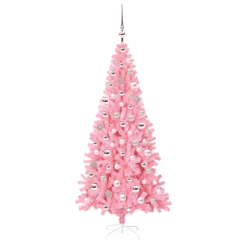 Albero di Natale con 300 LED con supporto Rosa 180 cm PVC 3396431