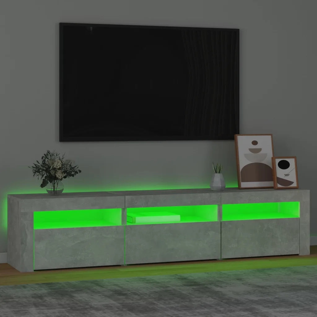Mobile TV | Armadietto TV | Mobile Porta TV con Luci LED Grigio Cemento 180x35x40 cm
