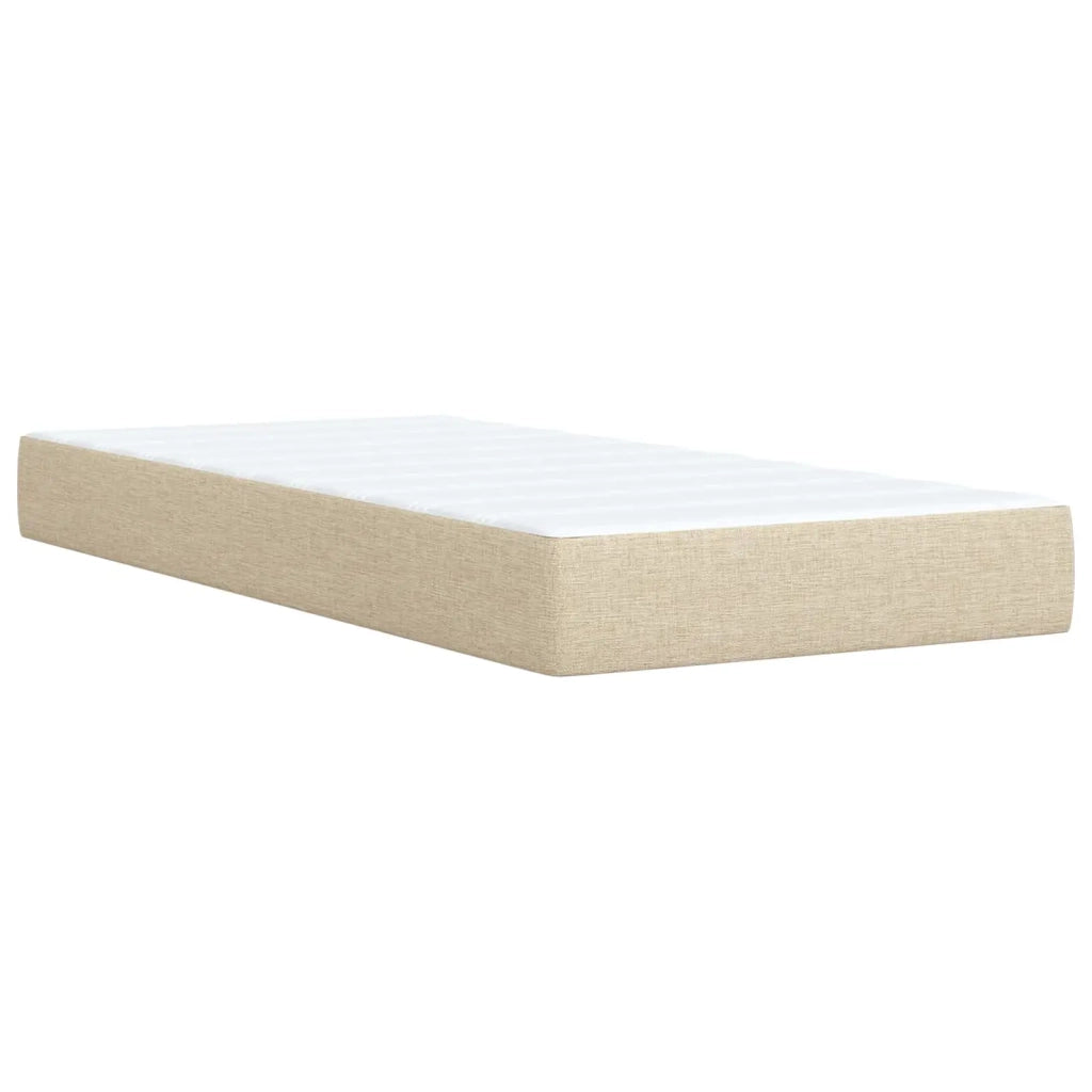Letto box spring con materasso Crema 100 x 200 cm Tessuto 3451396