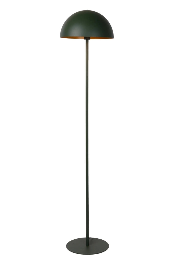 Lampada da terra industriale SIEMON verde metallo E27 Lucide