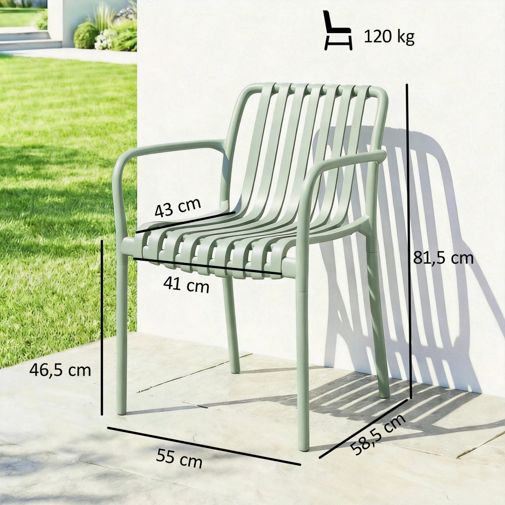 Sedia da Giardino Imbottita ¨C Minimal ¨C Grigio Verde 44x52x83 cm