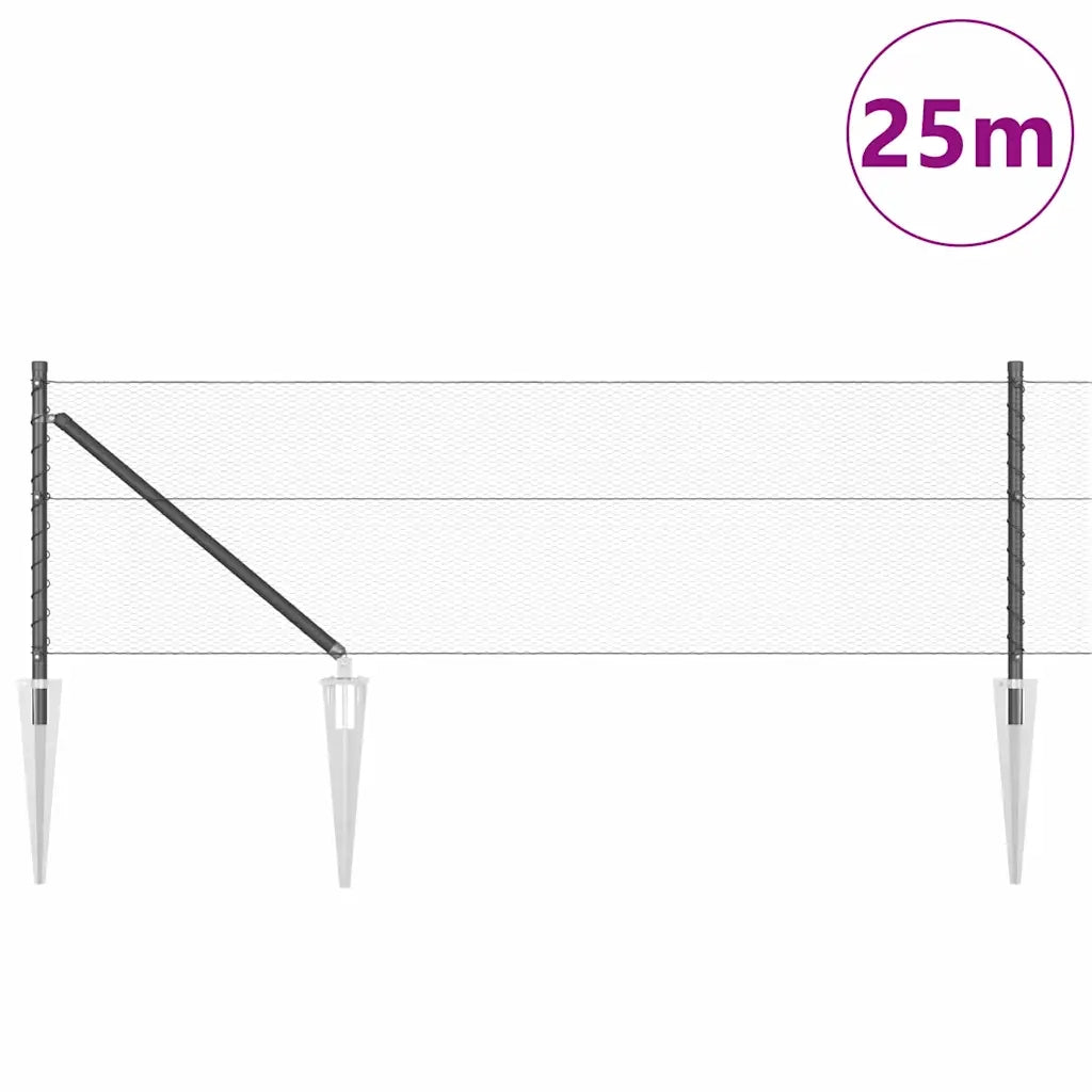 Palo della recinzione Grigio 25 x 0,6 m (rete da 13 mm)