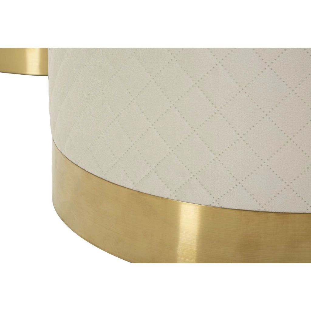 Set di 3 Pouf VKH770, Beige, Legno, 60x60x80 cm