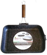 Bistecchiera Grill in Alluminio con Manico Pieghevole Pietra 30 x 40 cm Delizia