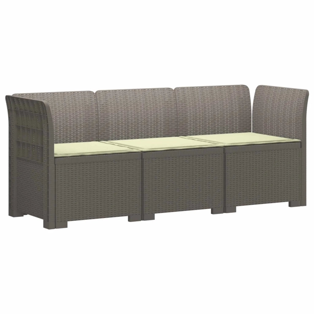 Divano da giardino 3 posti con cuscini in look rattan PP 3443830
