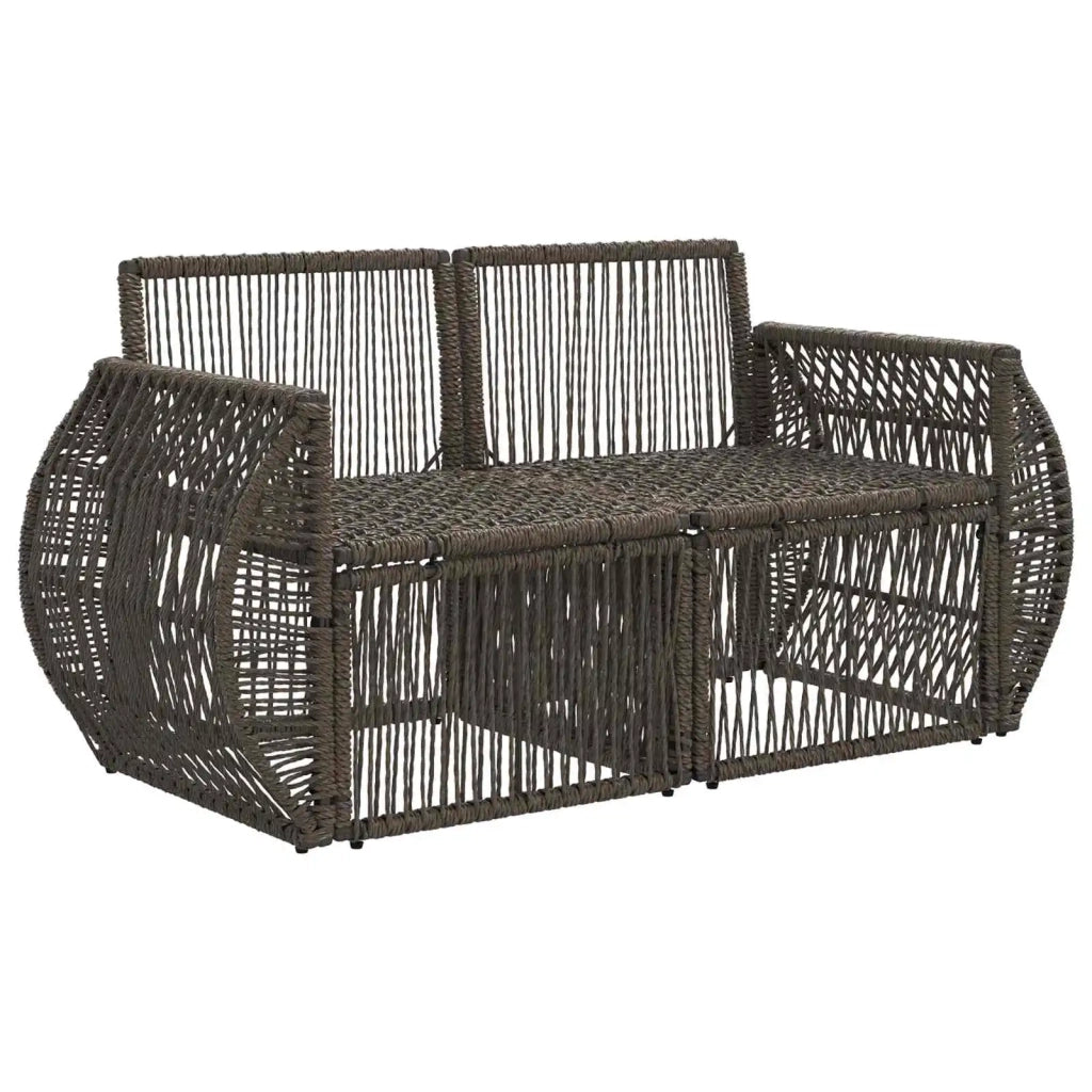 Divano da giardino 2-Numero di posti Grigio polyrattan 42026702