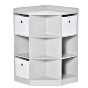 Scaffale per Bambini a 3 Cassetti in Tessuto non Tessuto e MDF, Grigio