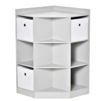 Scaffale per Bambini a 3 Cassetti in Tessuto non Tessuto e MDF, Grigio