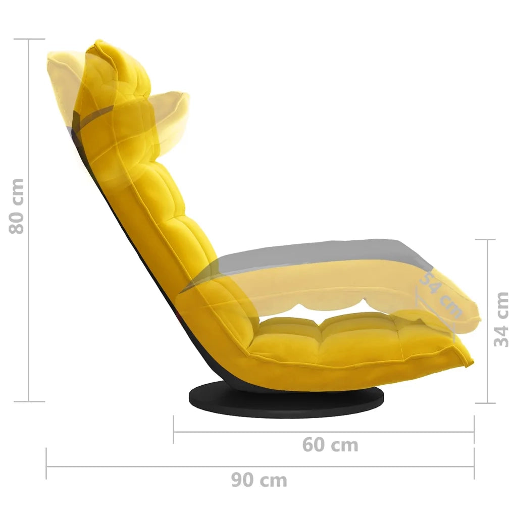 Sedia da Pavimento Girevole Gialla in Velluto CFW7372387
