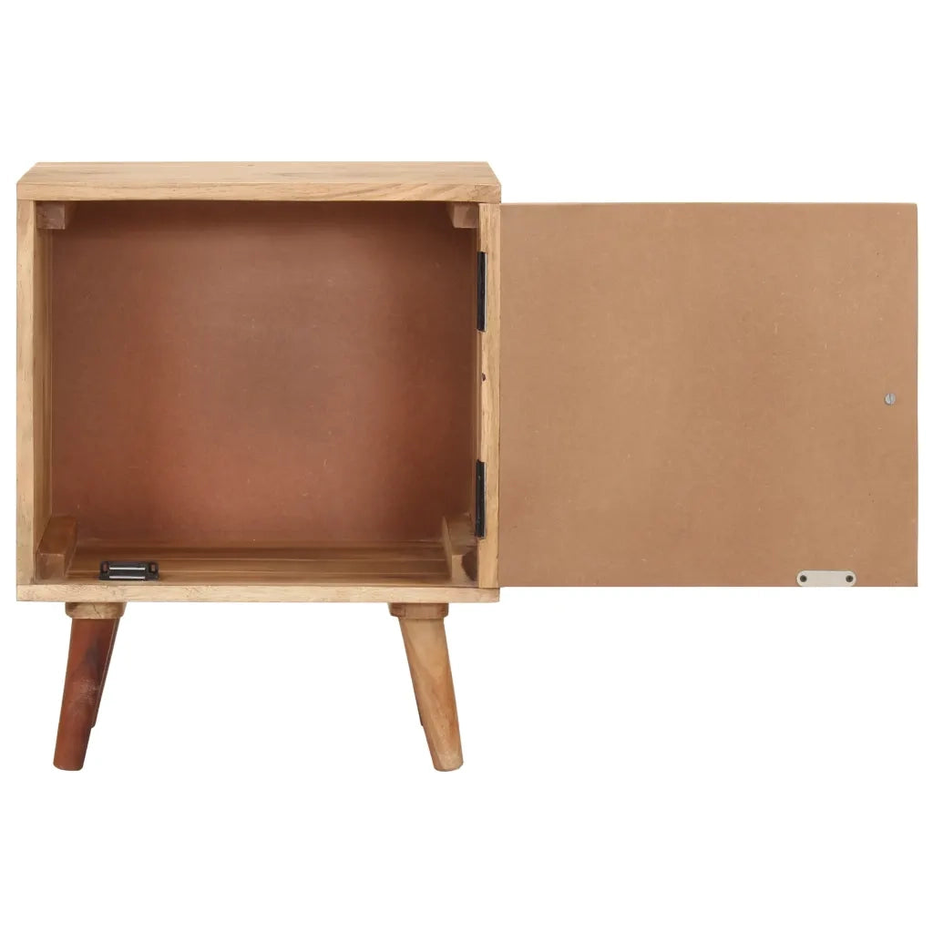 Comodino | Armadio da Notte | Mobiletto da notte 40x30x50 cm in Legno Massello di Acacia