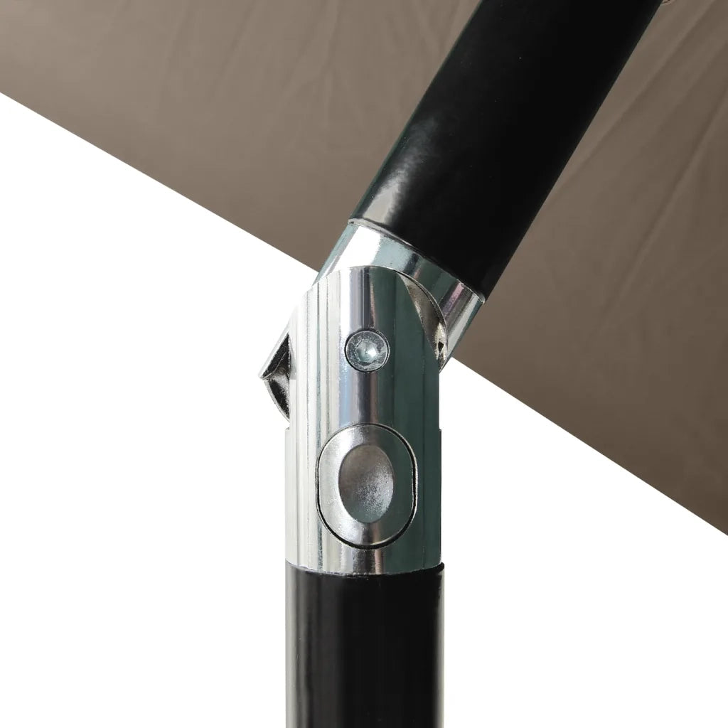Ombrellone a Sbalzo con Palo in Acciaio e LED-Ombrello da giardino Tortora 2x3 m