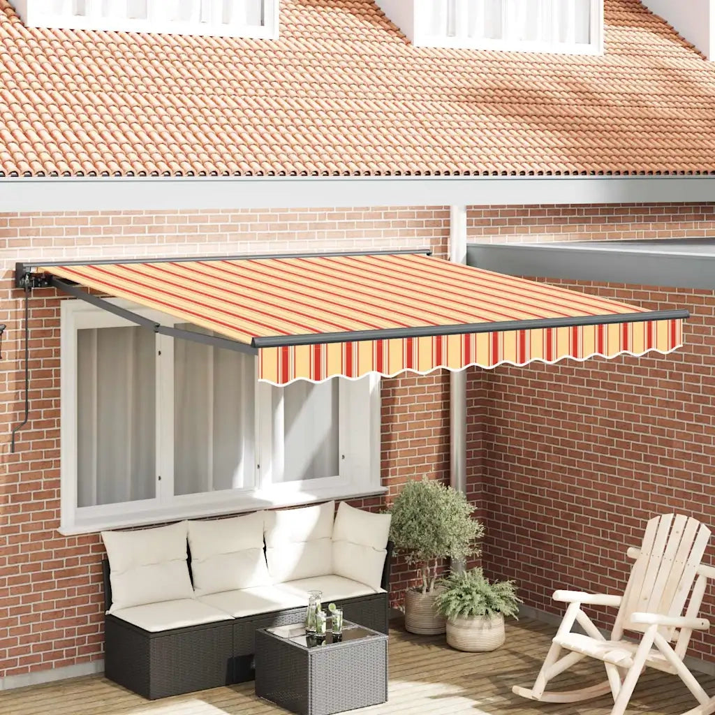 vidaXL Tenda Retrattile Giallo e Arancione 300x250 cm Tessuto