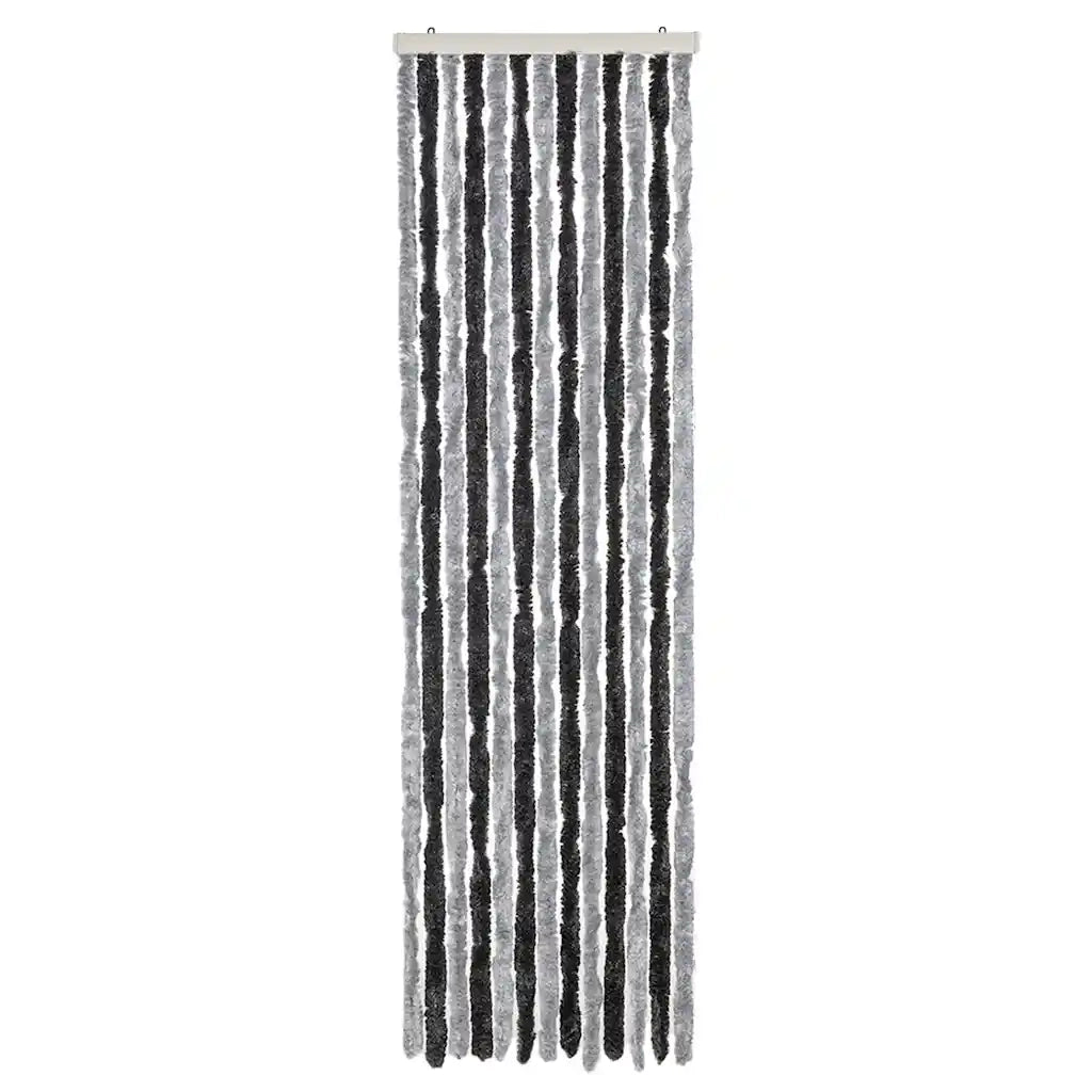 Tenda Antimosche-Zanzariera Grigia e Nera 56x185 cm in Ciniglia