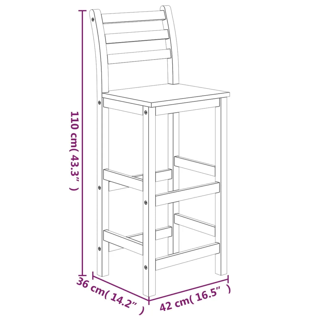 Set da Bar da Giardino 3 pz in Legno Massello di Acacia 3154390