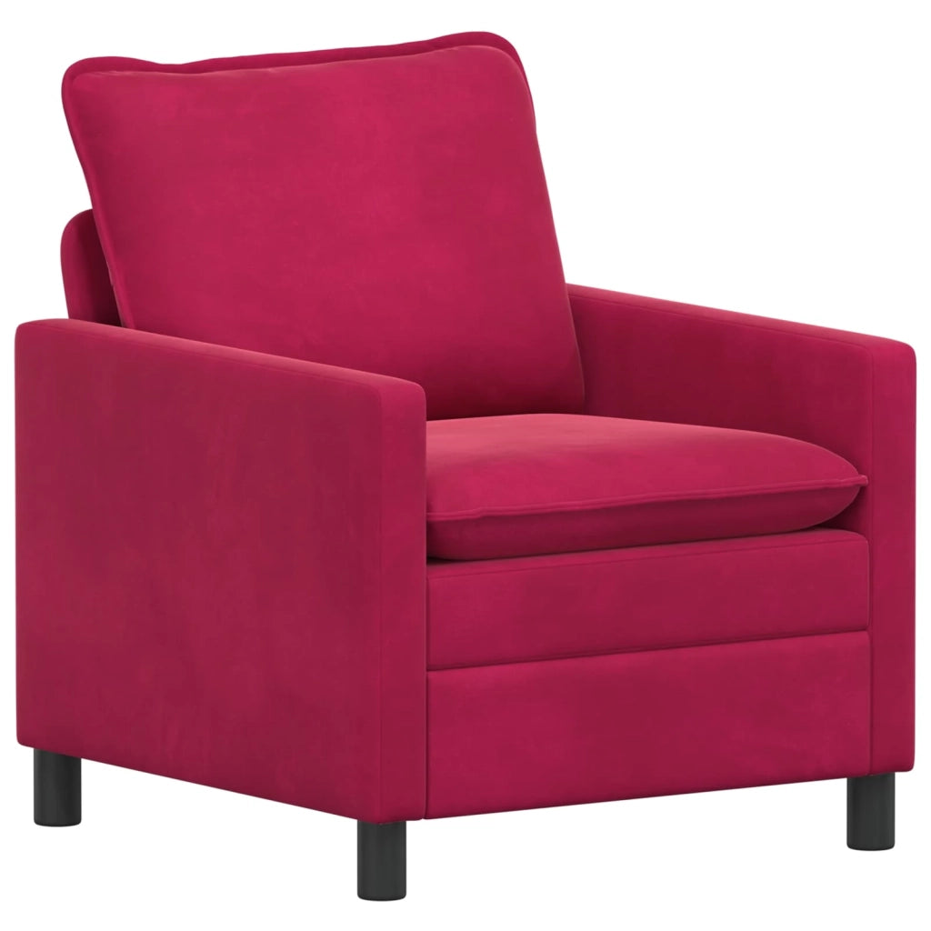 Divano | Divano da soggiorno | Sofa Rosso Vino 76 x 81 x 87,5 cm Velluto