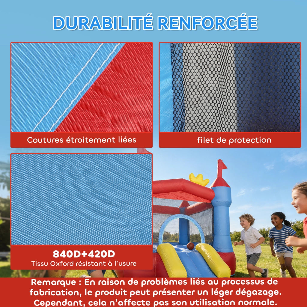 Castello gonflabile con soffiatore ¨C zephmum ¨C multicolore 300x300x200