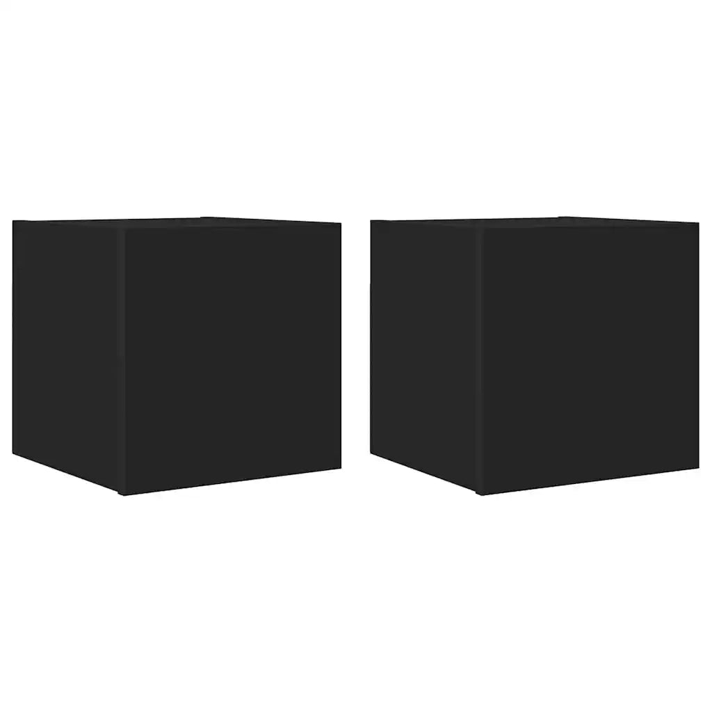 Armadietti a Parete per TV 2 pz Neri 30,5x30x30 cm cod mxl 14438