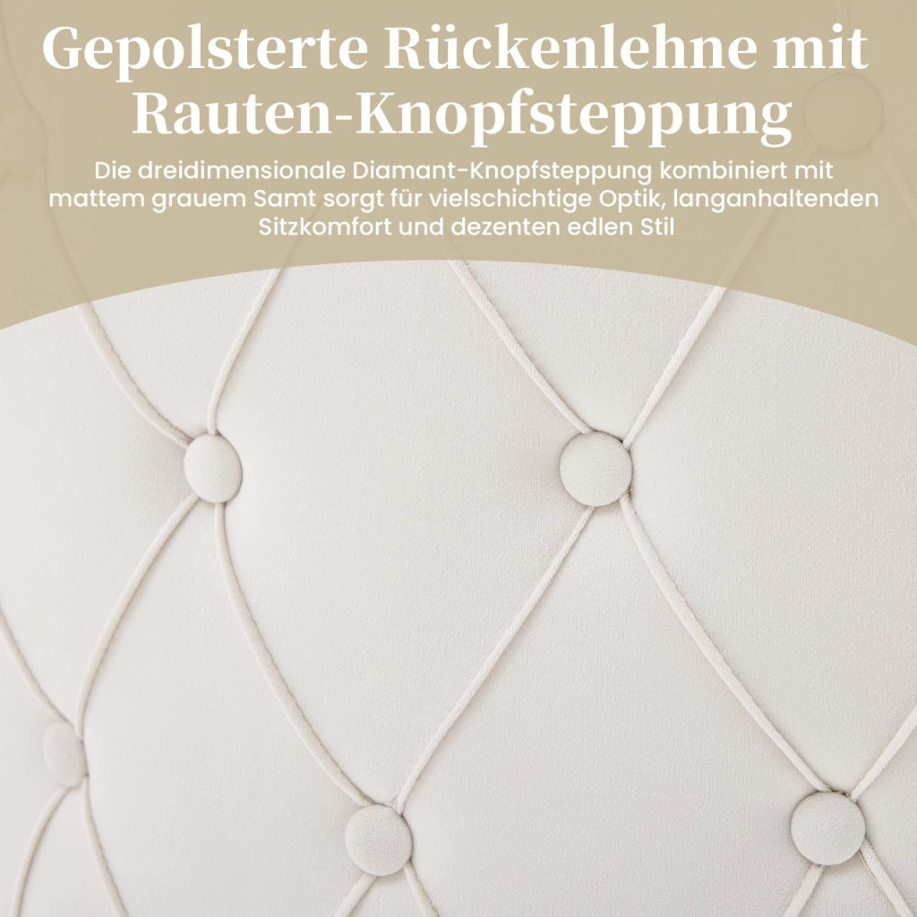 SEDIA da pranzo set 4 pezzi 59x55x89 cm velluto Beige e Oro